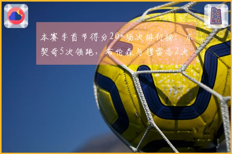 本赛季首节得分20+场次排行榜：东契奇5次领跑，布伦森与穆雷各2次紧随其后